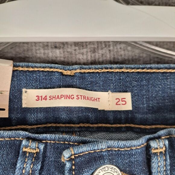 LEVI'S 314 Shaping Straight Sculpt Stretch Jeans Womens 25 26x27 Mid Rise NWT - Picture 3 of 13